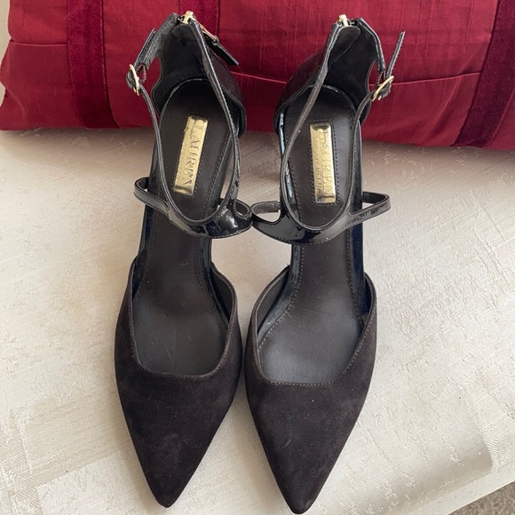 Ralph Lauren suede and patent heels - Picture 1 of 5
